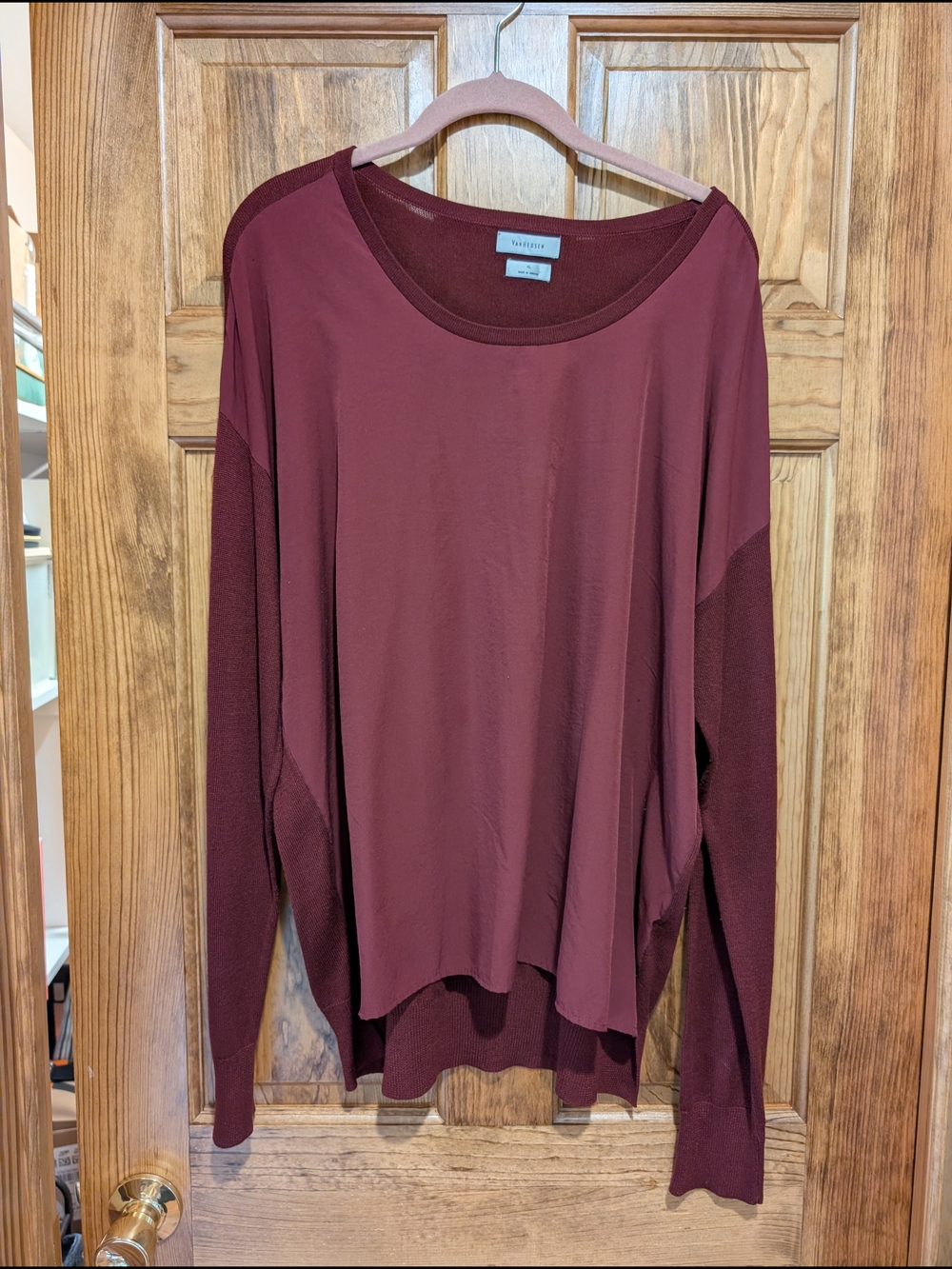 Van Heusen  Two-Tone Burgundy Layered Long-Sleeve Top